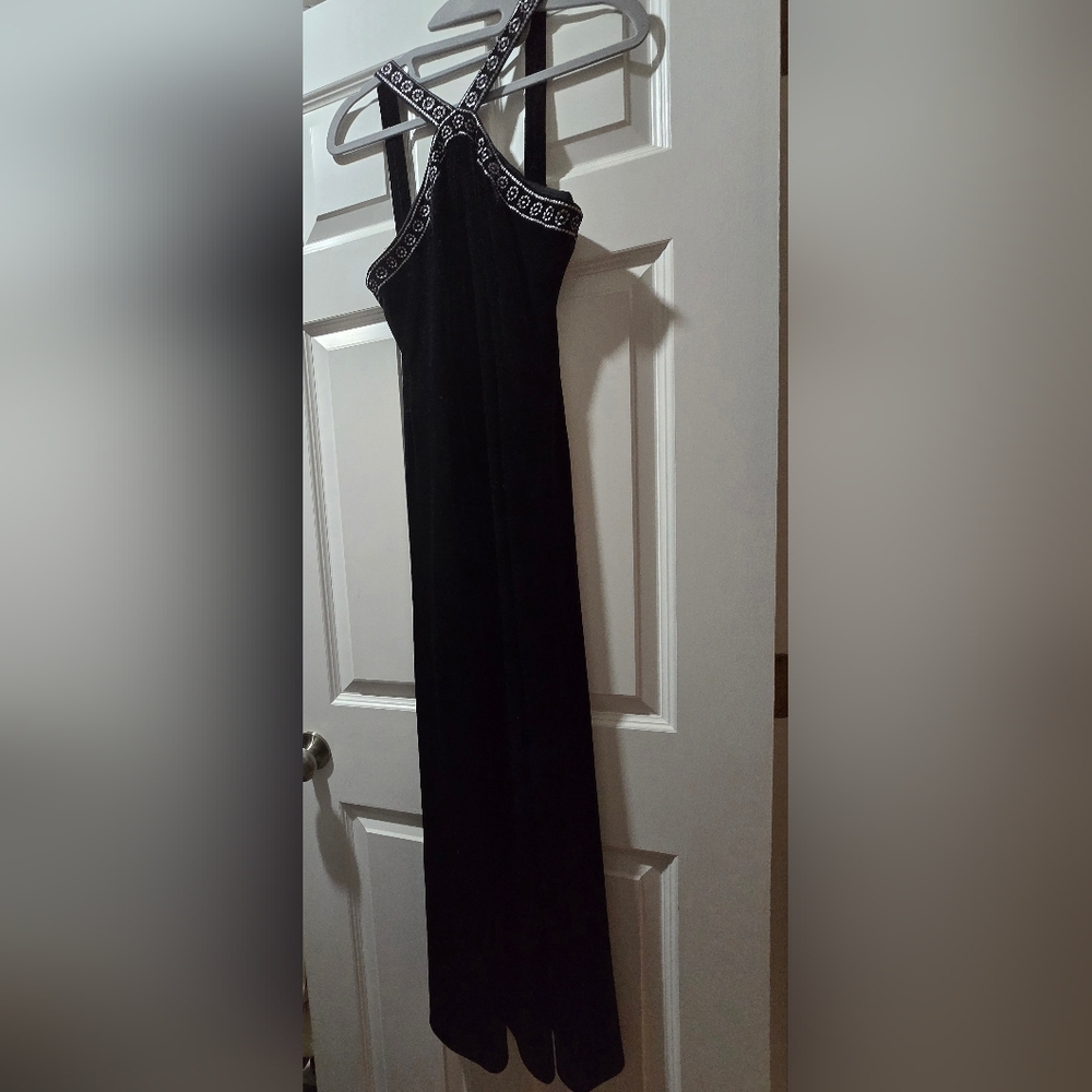 Papell Boutique Black  Dress with Silver Accents
